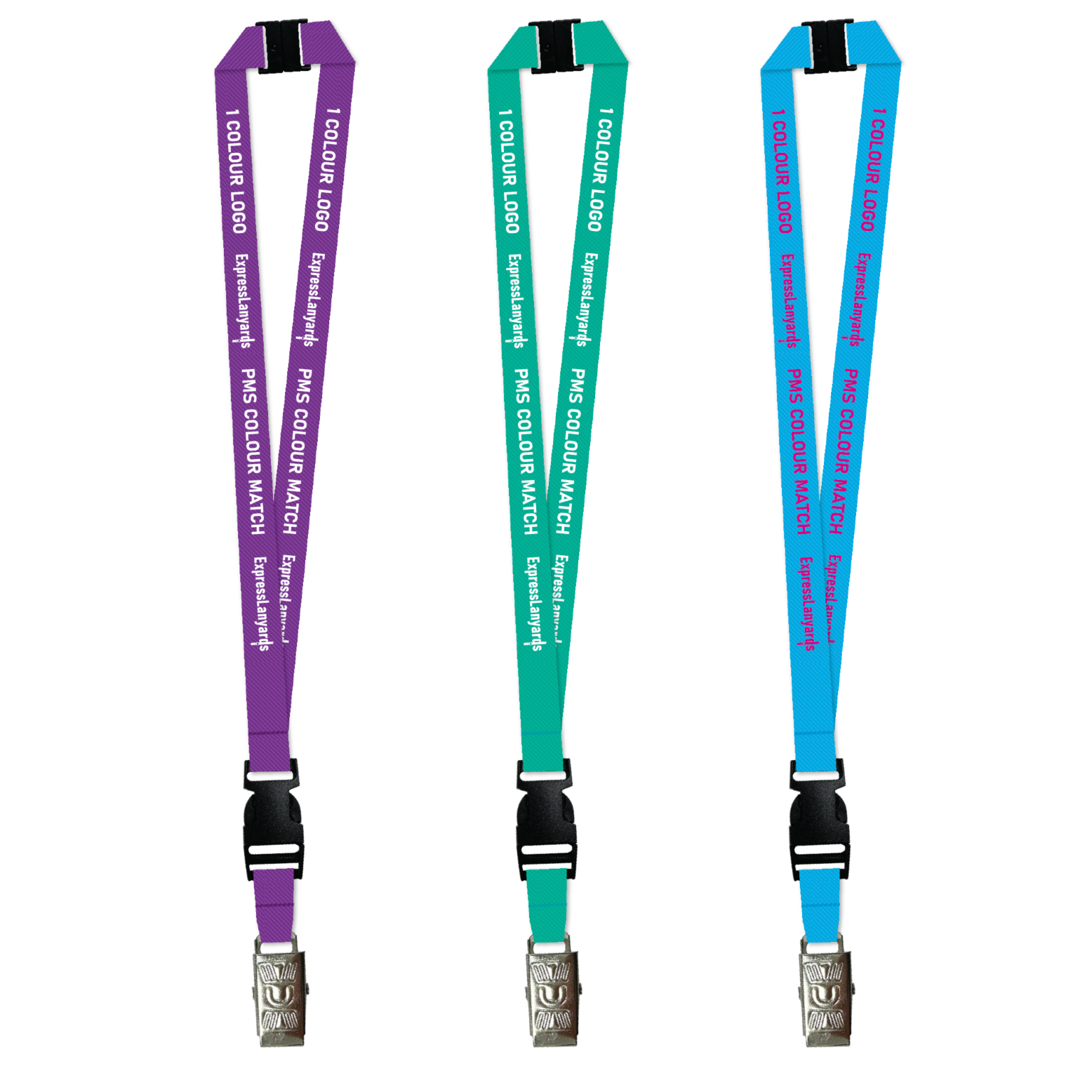 Standard Ribbed Lanyard Screen Printed 1 Colour 1 Side Alligator ...