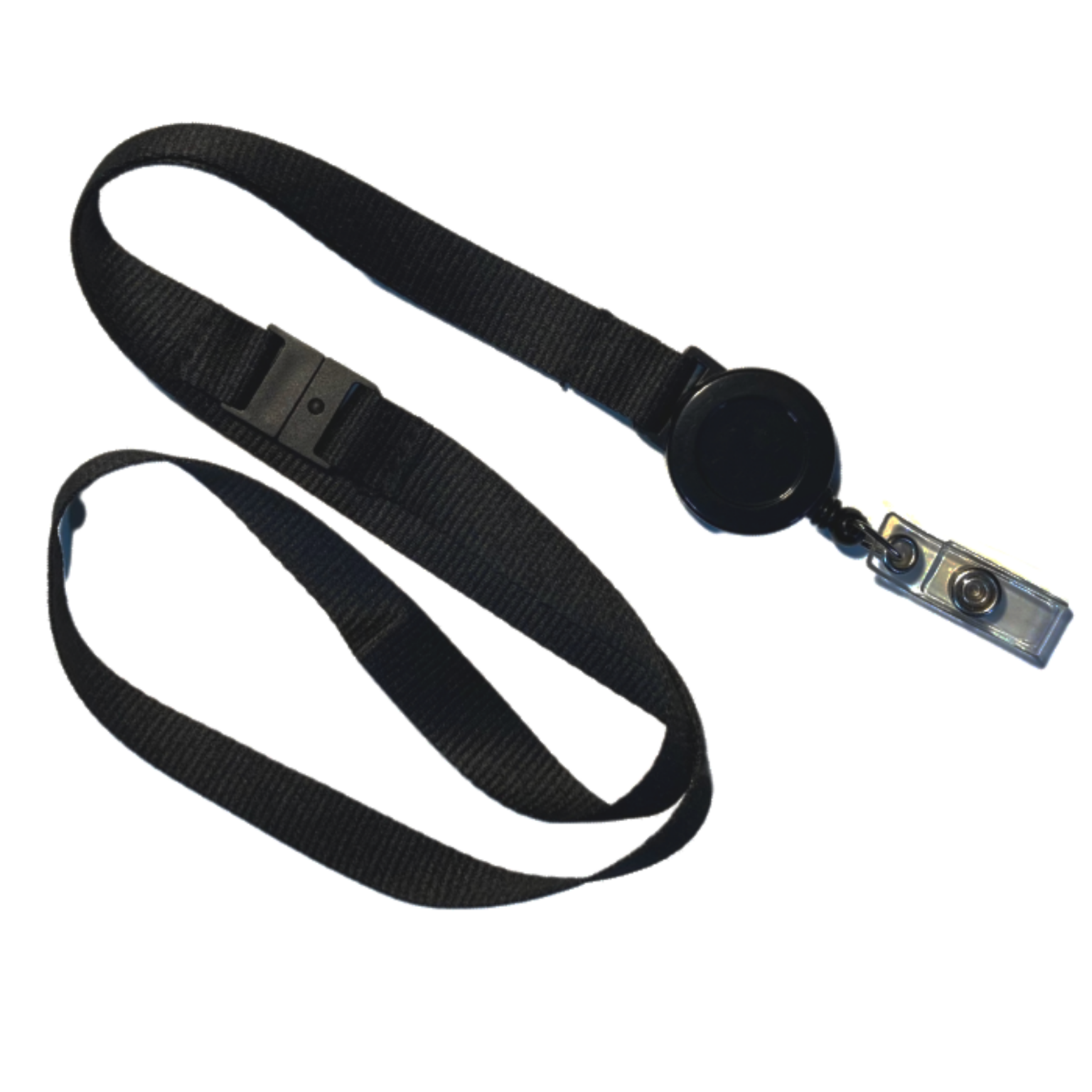 Plain Stock Lanyard with Retractable Reel and Breakaway - Express Lanyards