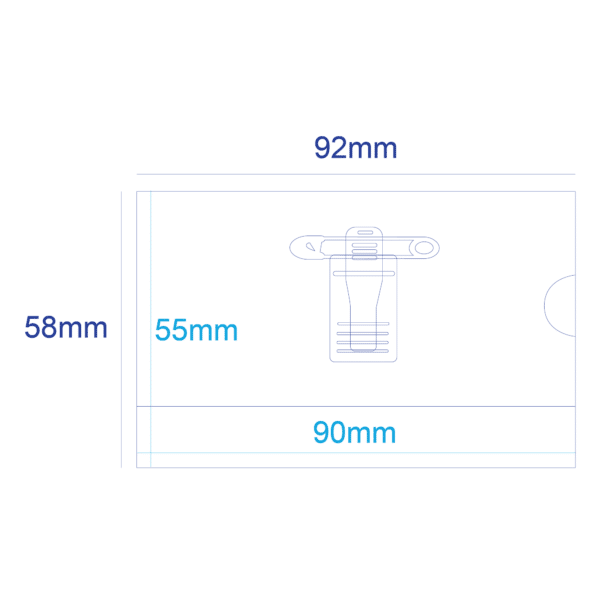 NTE002 Rigid Holder Single Pocket Clip/Pin