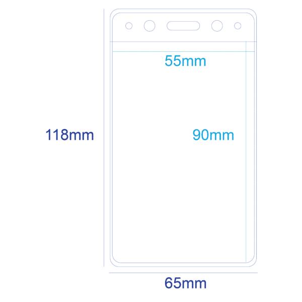 NTE025 PVC Holder Single Pocket 1 Slot 2 Holes