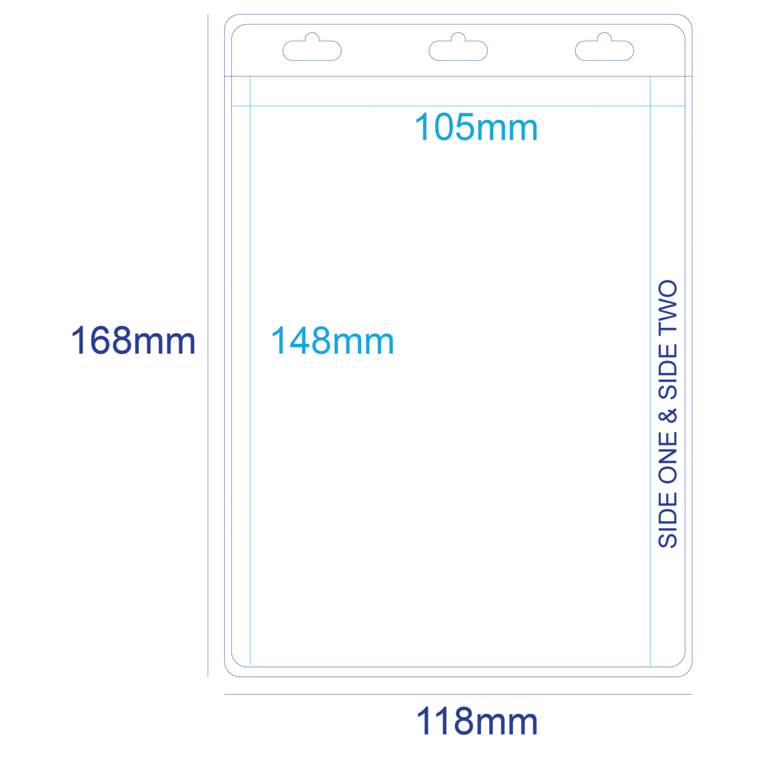 Large A6 Pocket PVC Pocket Holder with 2 Insert Sections - Express Lanyards