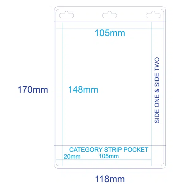 NTE031 PVC Holder Double Pocket with Category Strip 3 Slots