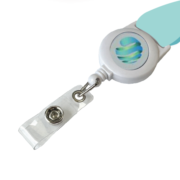 Retractable Reel Epoxy Logo (White)